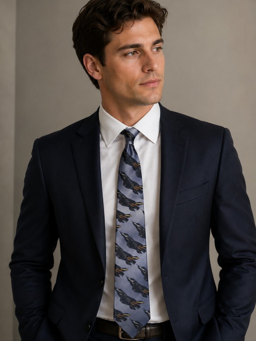 Neck Tie Featuring Fighter Jets